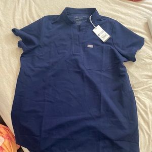 NWT figs maternity scrub top navy blue